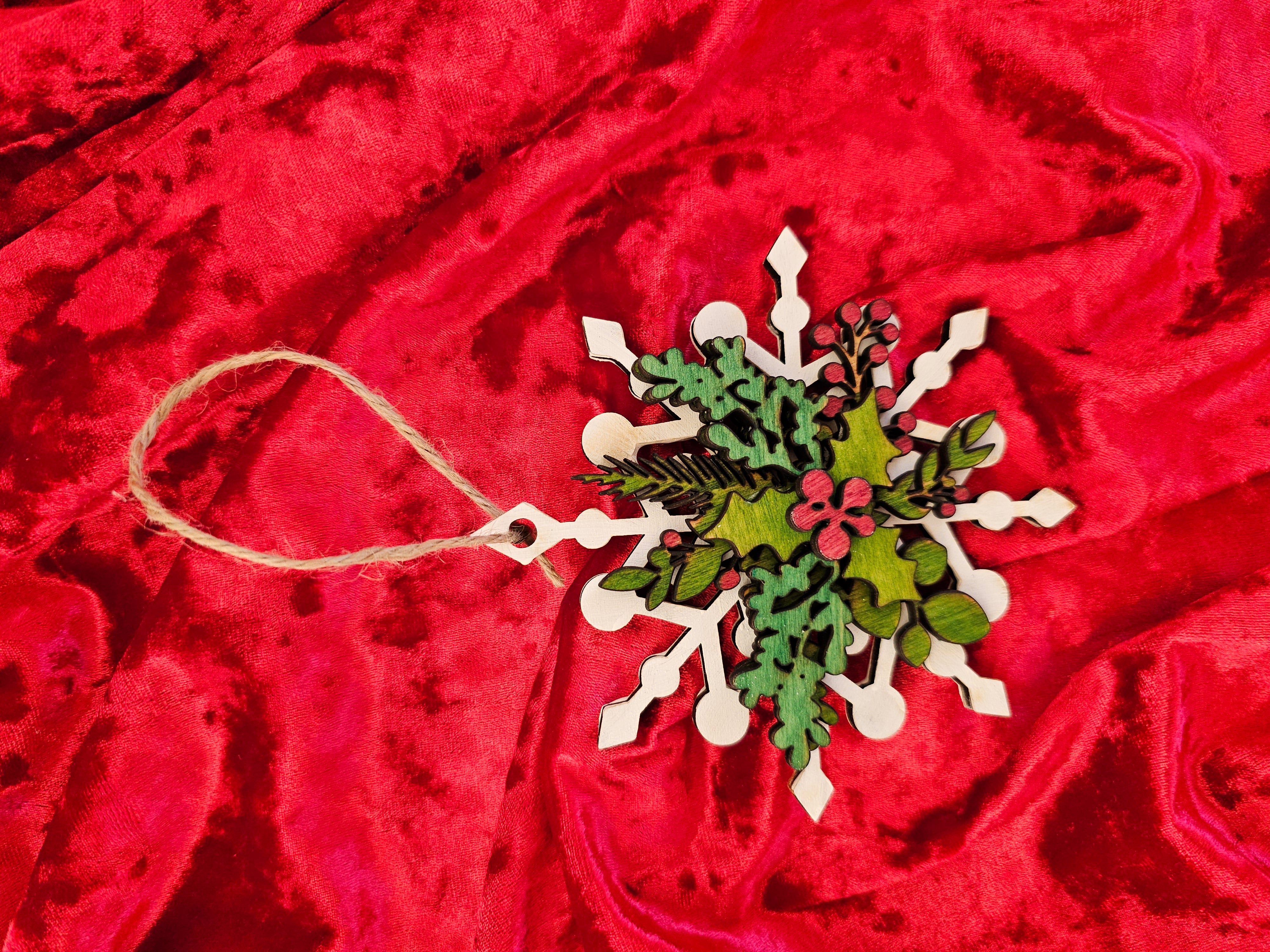 Winter Snowflake Ornaments - Set of 3